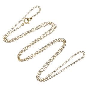Estate Gold-Tone Sterling Silver 925 2mm Cable Chain Necklace 30.5”